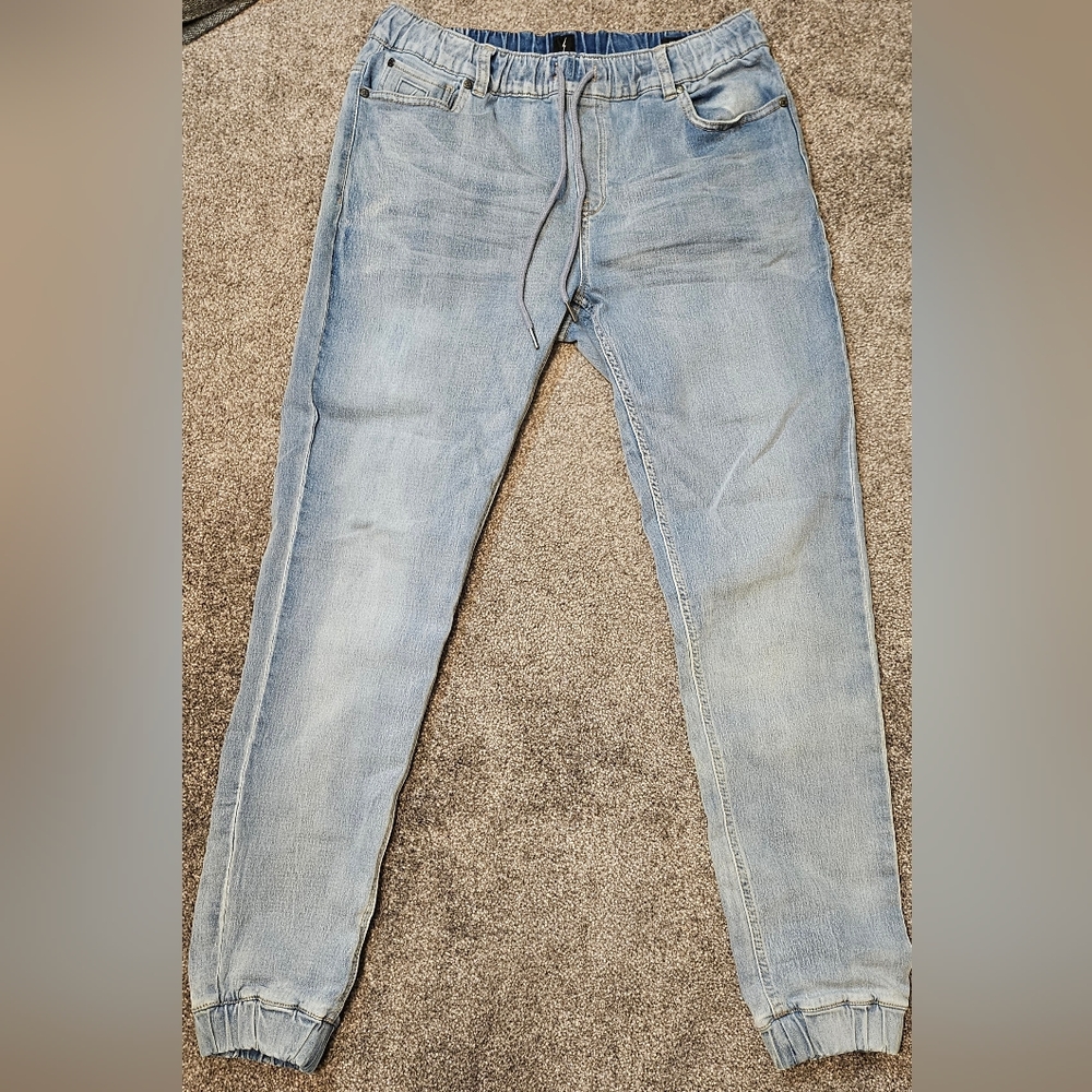 H&M Light Blue Denim Joggers Men's Large 32x30 UGC